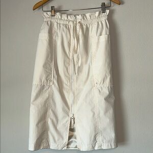 Free People Ivory Shell Cargo Utility Skirt Size XS TP zip front